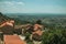 Rooftops of old houses on hilly landscape in Monsanto