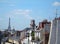 Rooftops Paris France latin quarter view Eiffel Tower