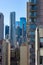 Rooftops and Skyscrapers in Two Bridges of New York City with a Lower Manhattan Skyline View