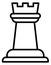 Rook line icon. Chess tower piece symbol