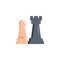 Rook and Pawn Chess flat icon
