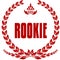 ROOKIE red laurels badge.