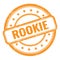 ROOKIE text on orange grungy vintage round stamp