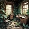 A room In an Abandoned House in the style of an old classical oil painting