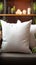 Room accent White square pillow mockup adds charm to the grey armchair