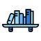 Room book shelf icon, outline style