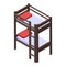 Room bunk bed icon, isometric style
