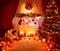 Room Christmas Tree Fireplace Lights, Xmas Home Interior