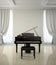 Room in classic style with piano 3D rendering