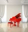 Room in classic style with red piano