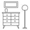 Room clothes drawer icon, outline style