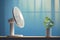 Room cooling device White electric fan with modern design