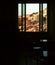 Room hostel with window overlooking the buildings of Portovenere