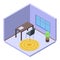 Room housekeeping icon, isometric style