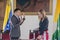 Room of the legislature with the painting of Simon Bolivar Liberator of Venezuela and of Colombia, Peru, Ecuador, Bolivia