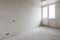 Room in new building, plastered walls,