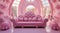 Room with pink decor sofa