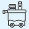 Room service line icon. Servant inventory, cleaning tray cart. Horeca vector design concept, outline style pictogram on