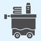 Room service solid icon. Servant inventory, cleaning tray cart. Horeca vector design concept, glyph style pictogram on