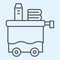 Room service thin line icon. Servant inventory, cleaning tray cart. Horeca vector design concept, outline style