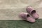 Room Slippers are on a soft rug, the concept of comfort and convenience