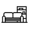 Room sofa icon outline vector. Move service