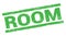 ROOM text on green rectangle stamp sign