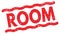 ROOM text on red lines stamp sign