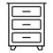 Room wood drawer icon, outline style