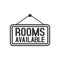 Rooms Available Outline Flat Icon on White