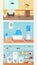 Rooms Interior Concept Flat Vector Illustration