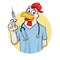 Rooser doctor anesthetist vector illustration