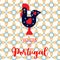 Rooster of barcelos portuguese symbol
