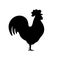 Rooster black silhouette icon. Male cock side view. Poultry cock. Vector isolated graphic illustration on white background