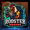 Rooster boxing mascot. esport logo design