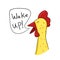 Rooster call wake up illustration