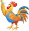 Rooster cartoon character colorful illustration . New Year 2017 symbol design