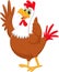 Rooster cartoon waving and give thumb up