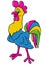 Rooster cheerful animal bird character cartoon illustration