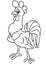 Rooster cheerful animal bird character cartoon illustration coloring page
