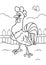 Rooster cheerful village animal bird character cartoo