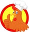 Rooster chef cartoon giving thumb up