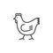 Rooster, chicken line icon