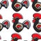 Rooster clay statue Portuguese souvenir seamless pattern