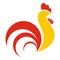 Rooster cock logo, flat style