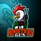 Rooster esport logo mascot design