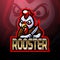 Rooster esport logo mascot design