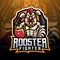 Rooster fighter esport mascot logo design