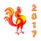 Rooster fire as symbol of new year 2017