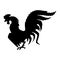 Rooster is a flightless bird. Silhouette, sign, logo. Illustration